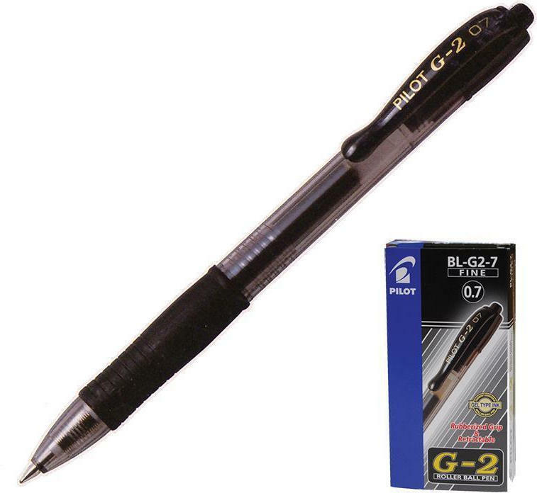 Pilot G-2 Στυλό Gel Μαύρο με Μαύρο Μελάνι BL-G2-7B - Image 9