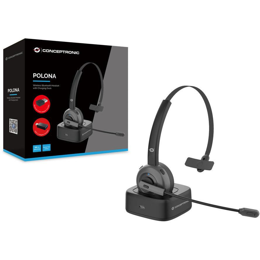 Conceptronic Polona On Ear Multimedia Ακουστικά με μικροφωνο και σύνδεση Bluetooth - Image 2
