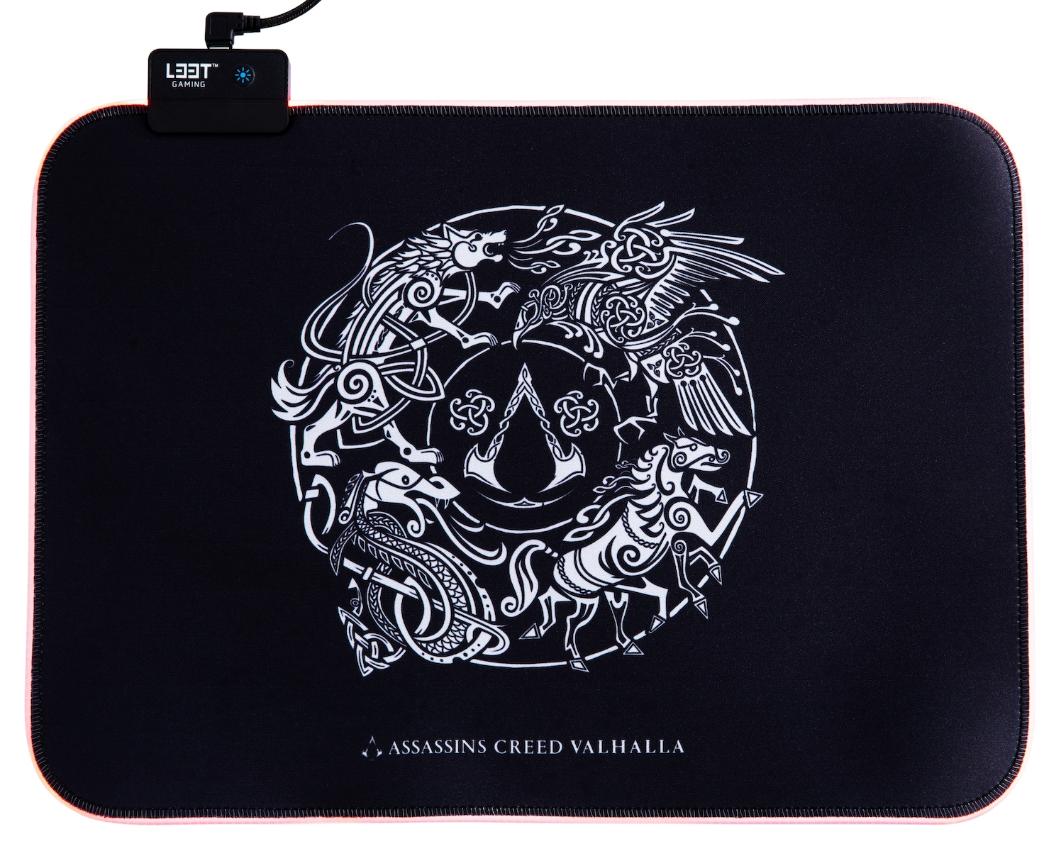 Deltaco L33T Assassin's Creed Valhalla Gaming Mouse Pad Medium 355mm με RGB Φωτισμό Μαύρο