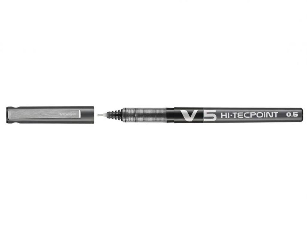 Pilot Hi-Tecpoint Στυλό Rollerball Μαύρο με Μαύρο Μελάνι 292112-292114