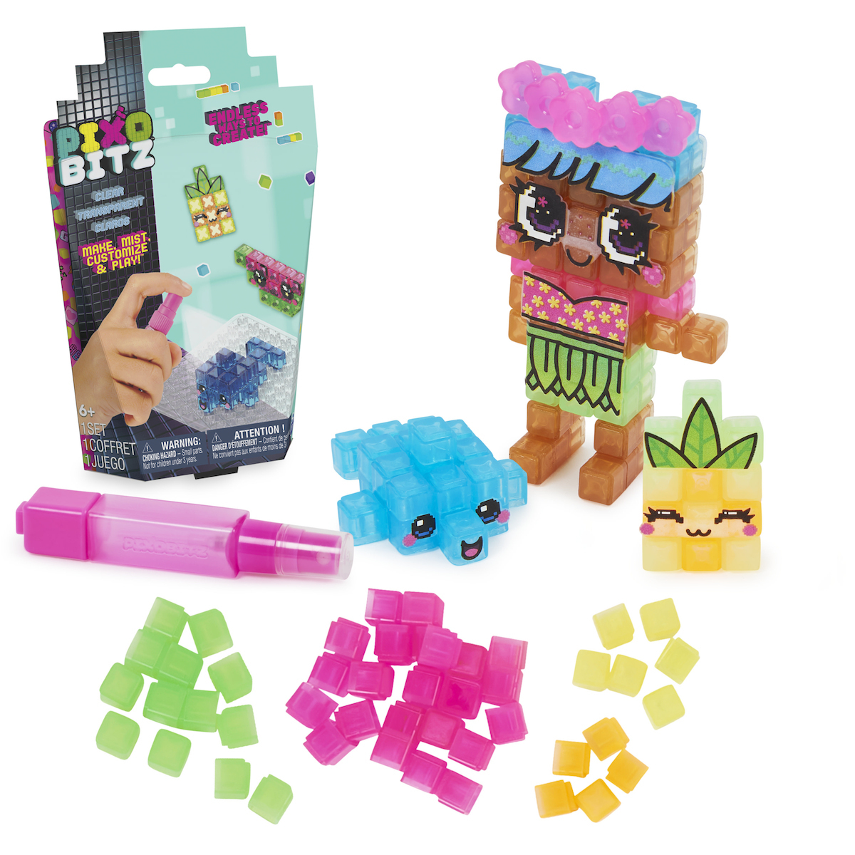 Spin Master Παιχνίδι Κατασκευών Πλαστικό Pixobitz Clear Pack για Παιδιά 6+ Ετών