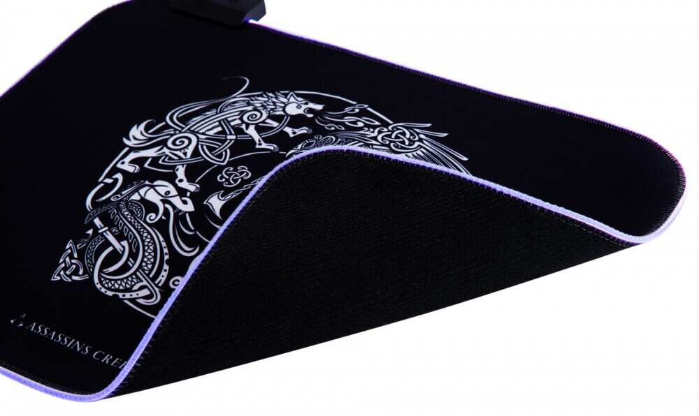 Deltaco L33T Assassin's Creed Valhalla Gaming Mouse Pad Medium 355mm με RGB Φωτισμό Μαύρο - Image 3