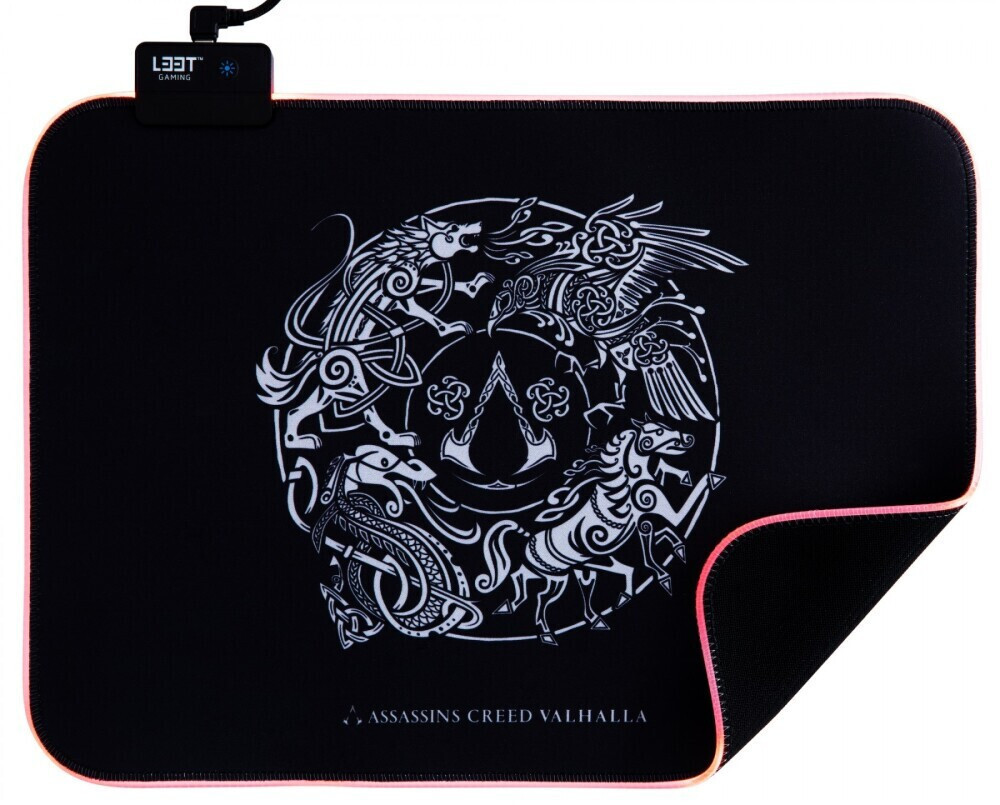 Deltaco L33T Assassin's Creed Valhalla Gaming Mouse Pad Medium 355mm με RGB Φωτισμό Μαύρο - Image 4