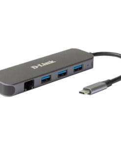 D-Link USB 3.0 Hub 4 Θυρών με σύνδεση USB-C / Ethernet & Θύρα Φόρτισης Γκρι