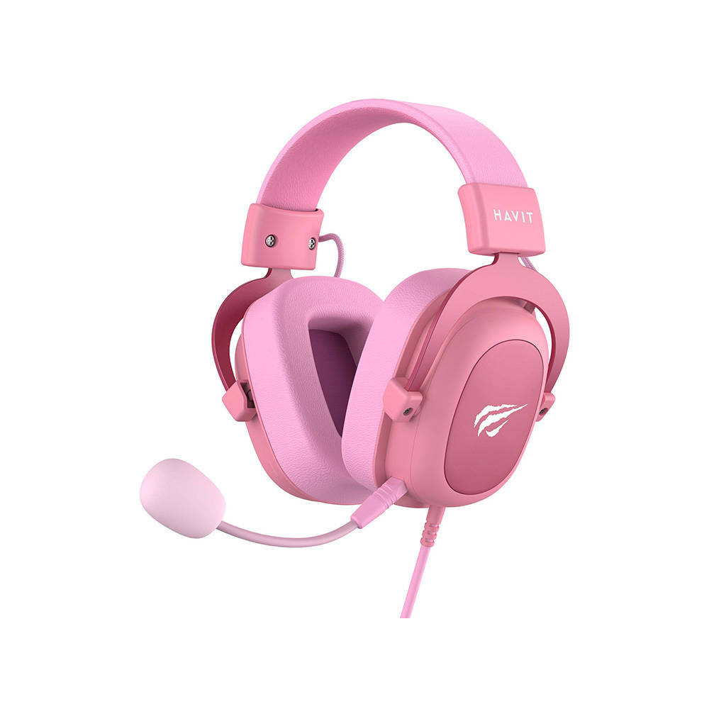 Havit H2002D Over Ear Gaming Headset με σύνδεση 3.5mm Ροζ - Image 2
