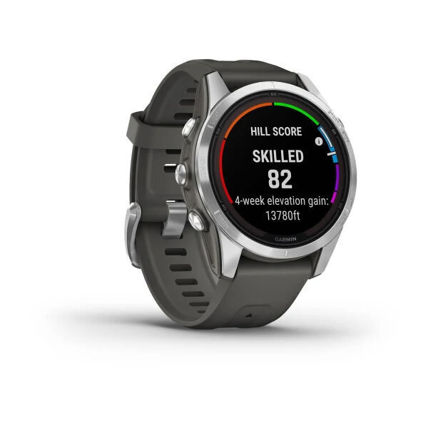 Garmin Fenix 7S Pro Solar Stainless Steel 42mm Αδιάβροχο Smartwatch με Παλμογράφο (Silver with Graphite Band) - Image 7