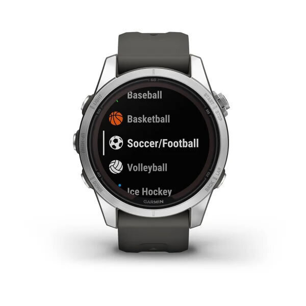 Garmin Fenix 7S Pro Solar Stainless Steel 42mm Αδιάβροχο Smartwatch με Παλμογράφο (Silver with Graphite Band) - Image 3