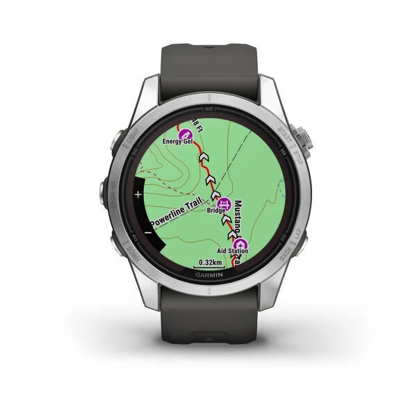 Garmin Fenix 7S Pro Solar Stainless Steel 42mm Αδιάβροχο Smartwatch με Παλμογράφο (Silver with Graphite Band) - Image 8