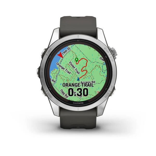 Garmin Fenix 7S Pro Solar Stainless Steel 42mm Αδιάβροχο Smartwatch με Παλμογράφο (Silver with Graphite Band) - Image 11