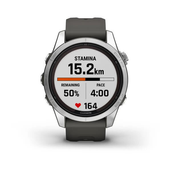 Garmin Fenix 7S Pro Solar Stainless Steel 42mm Αδιάβροχο Smartwatch με Παλμογράφο (Silver with Graphite Band) - Image 13