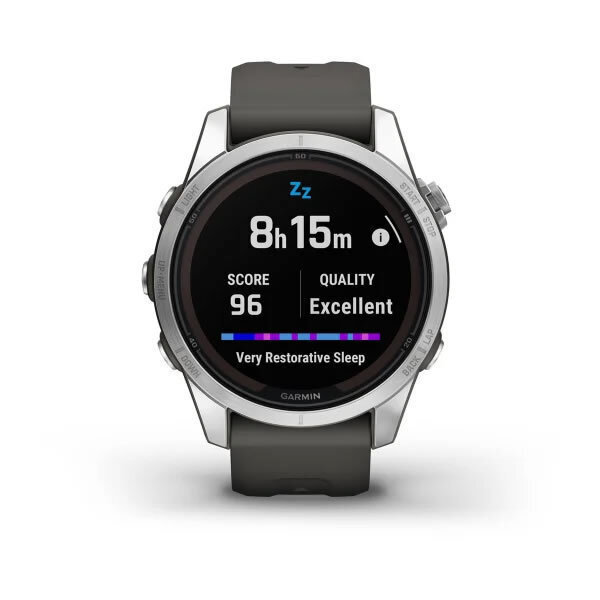 Garmin Fenix 7S Pro Solar Stainless Steel 42mm Αδιάβροχο Smartwatch με Παλμογράφο (Silver with Graphite Band) - Image 12