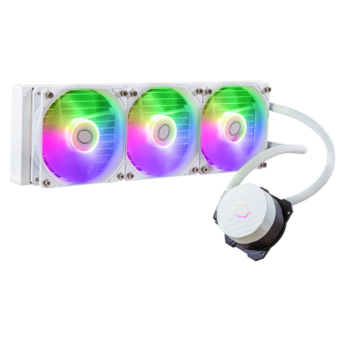 CoolerMaster MasterLiquid 360L Core Υδρόψυξη Επεξεργαστή Τριπλού Ανεμιστήρα 120mm για Socket AM4/AM5/1700/1200/115x με ARGB Φωτισμό Λευκή