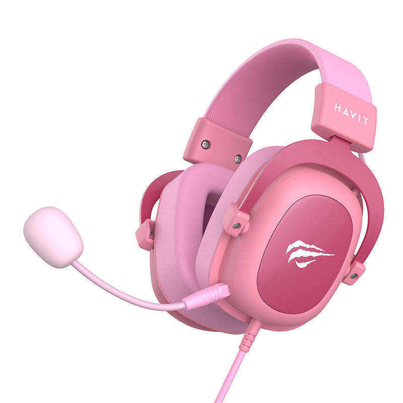 Havit H2002D Over Ear Gaming Headset με σύνδεση 3.5mm Ροζ - Image 3
