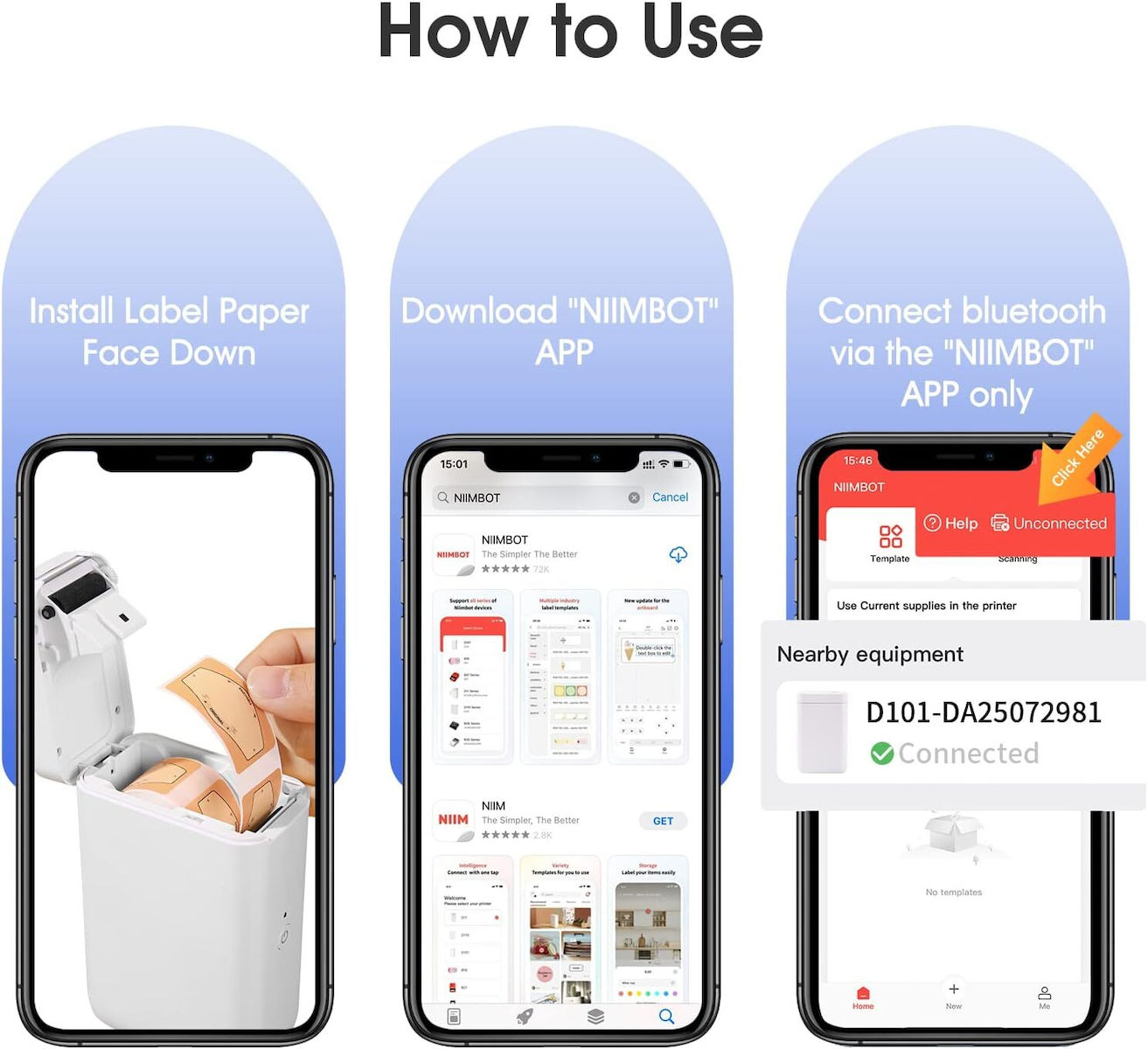 Niimbot D101 Ηλεκτρονικός Ετικετογράφος Χειρός σε Λευκό Χρώμα - Image 4