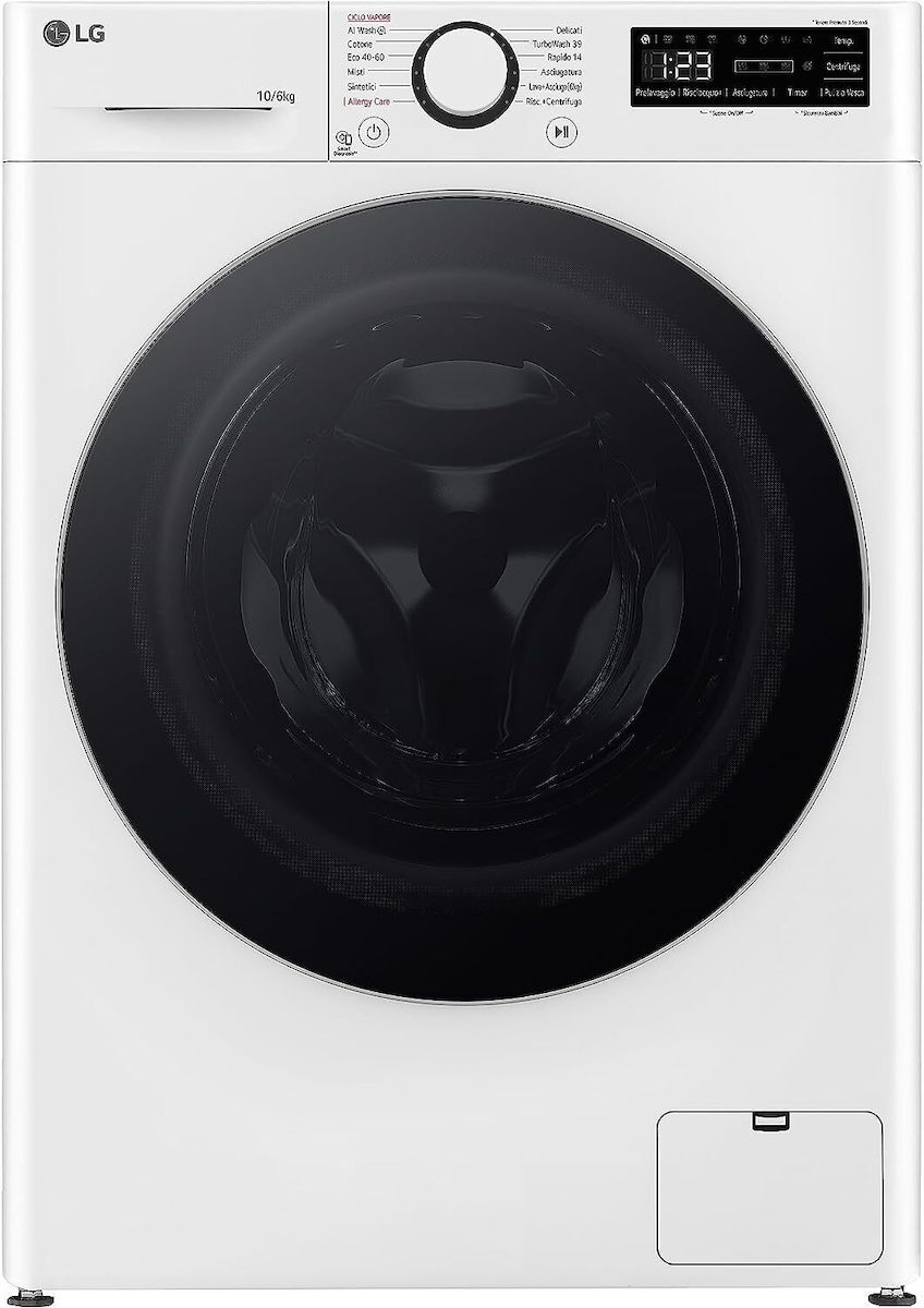 LG D4R5010TSWS Πλυντήριο-Στεγνωτήριο Ρούχων 10kg/6kg Ατμού 1400 Στροφές