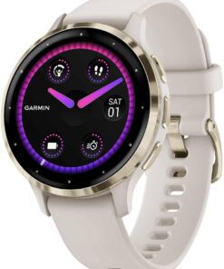 Alternative view of Garmin Venu 3S Stainless Steel 41mm Αδιάβροχο Smartwatch με Παλμογράφο (Soft Gold Stainless Steel Bezel with Ivory Case and Silicone Band)