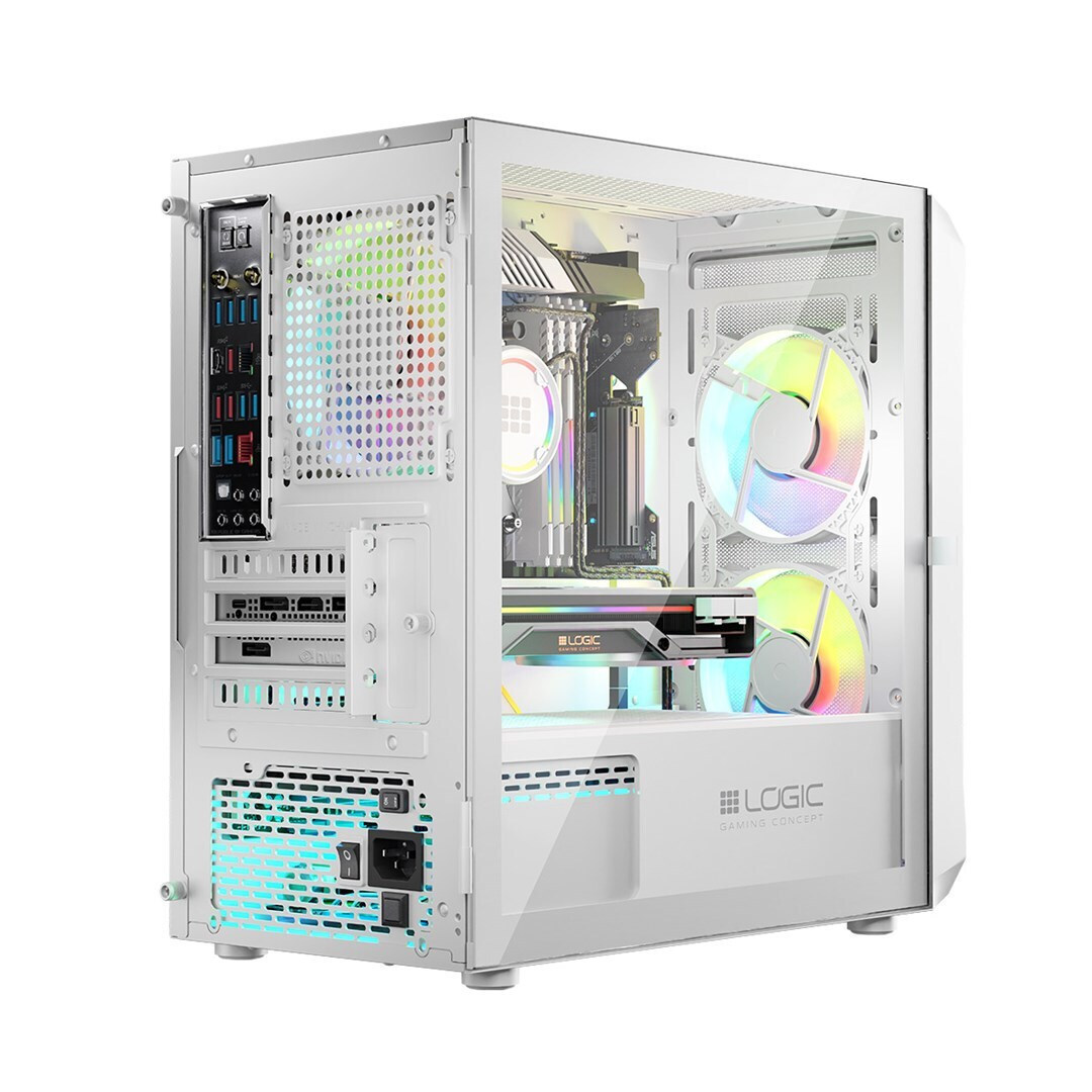 Logic Portos ARGB Mini Tower Κουτί Υπολογιστή με Πλαϊνό Παράθυρο Λευκό - Image 2