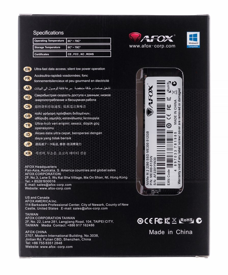 Afox ME300 SSD 512GB M.2 NVMe PCI Express 3.0 ME300-512GN - Image 5