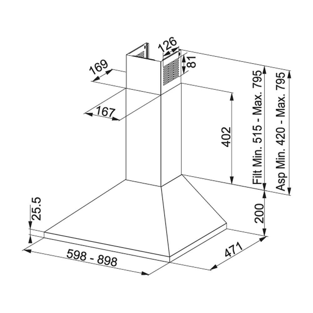 Franke Καμινάδα 90cm Inox 3101102305 - Image 4