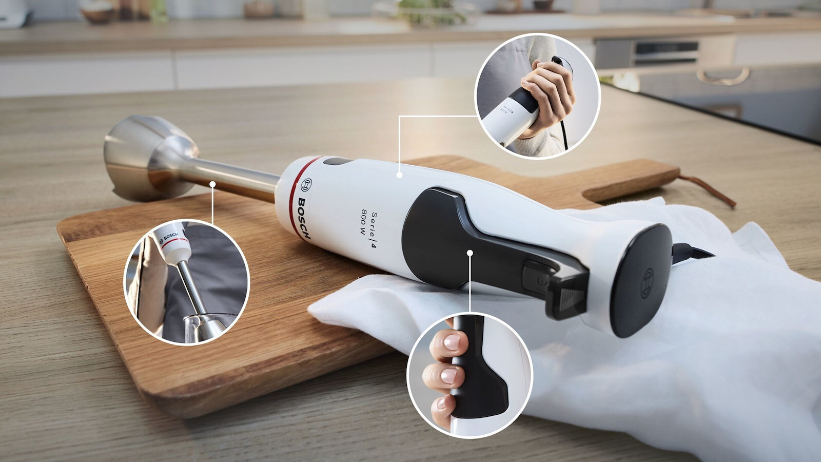 Bosch Ραβδομπλέντερ με Ανοξείδωτη Ράβδο 800W Λευκό - Image 3