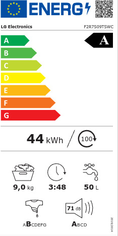 LG 9kg με Smart Λειτουργίες F2R7S09TSWC - Image 2