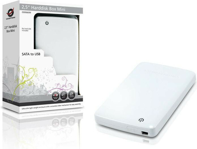 Conceptronic Θήκη για Σκληρό Δίσκο 2.5" SATA III με σύνδεση USB 2.0 σε Λευκό χρώμα CHD2MUW - Image 2