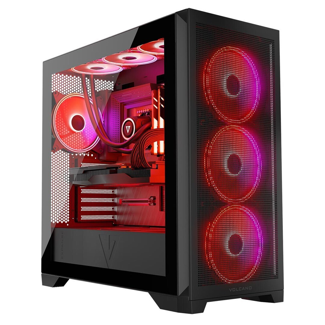 Modecom Volcano Expanse S Apex ARGB Midi Tower Κουτί Υπολογιστή με Πλαϊνό Παράθυρο Μαύρο