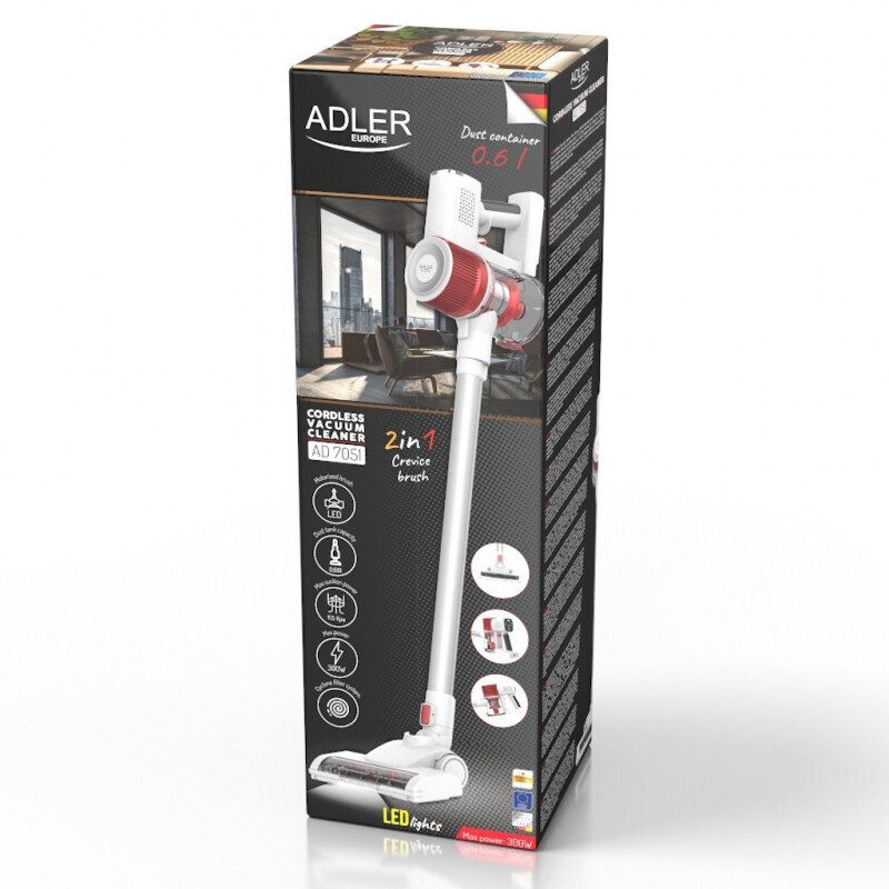 Adler Επαναφορτιζόμενη Σκούπα Stick 22.2V Λευκή AD 7051 - Image 2