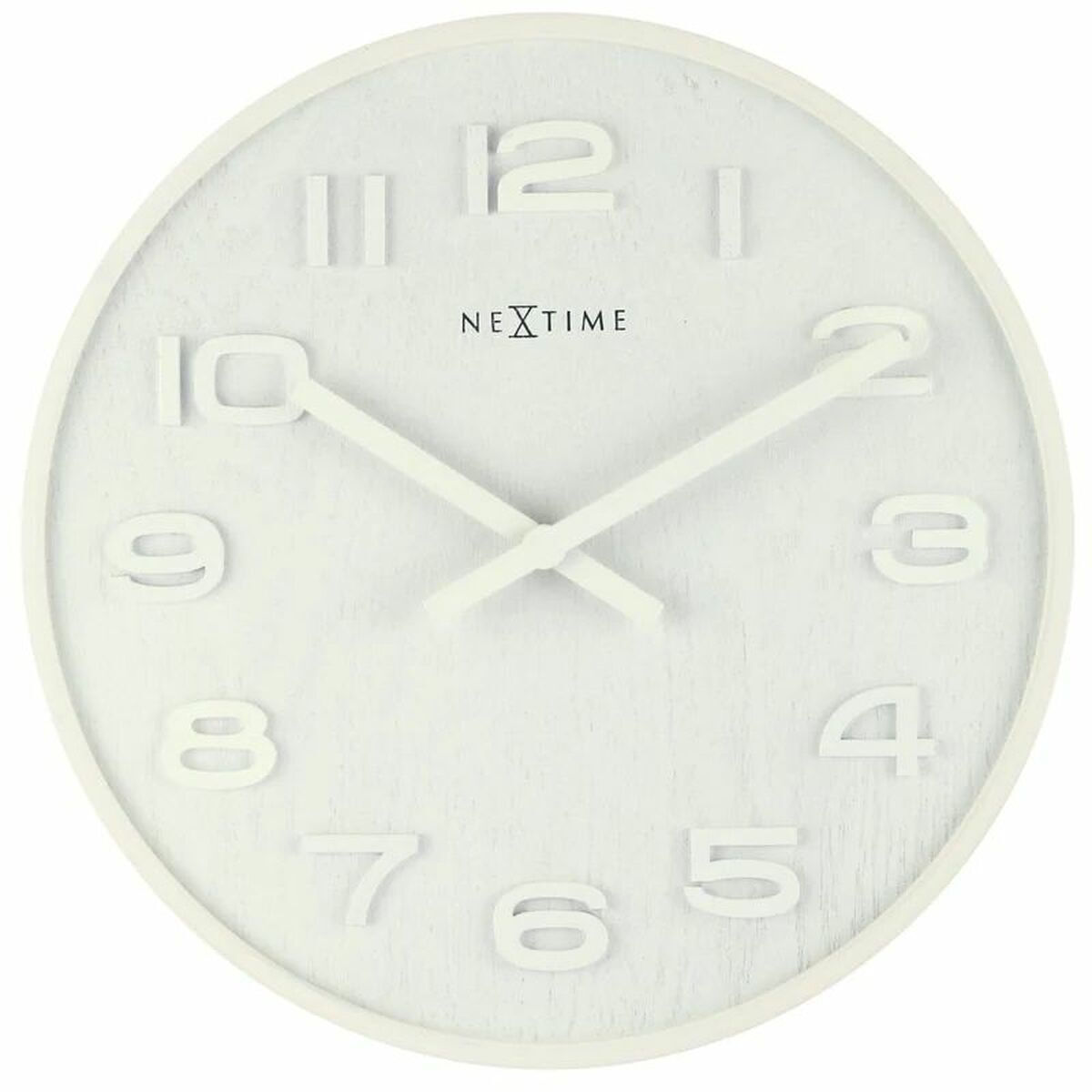 Nextime Ρολόι Τοίχου Ξύλινο Λευκό Ø35.5cm 3096WI