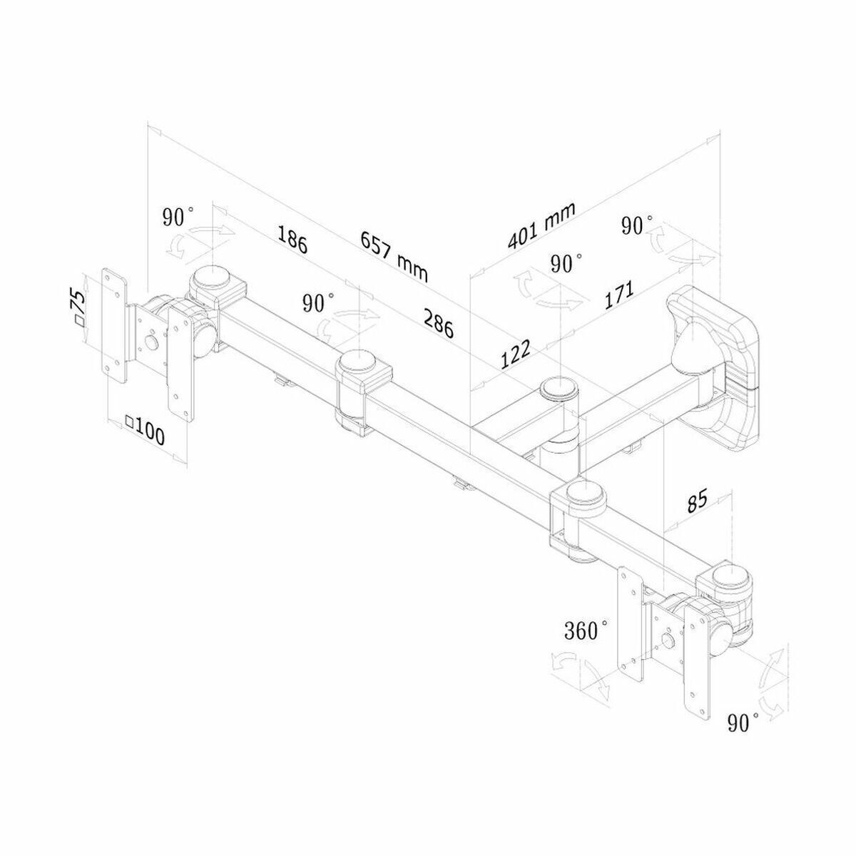 Newstar FPMA-W960D Επιτοίχια έως 27" και 12kg - Image 3