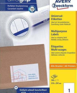 Avery Αυτοκόλλητες Ετικέτες Α4 Ορθογώνιες 210x297mm