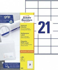 Avery Αυτοκόλλητες Ετικέτες Α4 Ορθογώνιες 3481 70x41mm