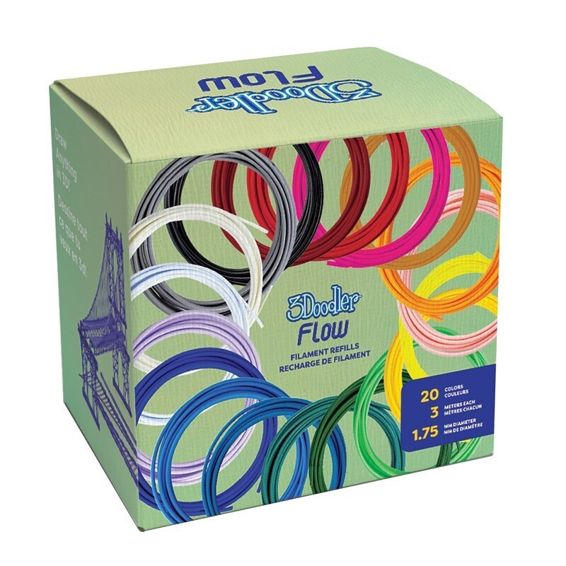 3doodler Filament Flow 20 Pla 20 Colors Refill Pack Polylactic Acid Pla Black Blue Dark Green Dark Pink Gold Green Lilac Navy Orange Pink Transparent White Yellow - Image 4