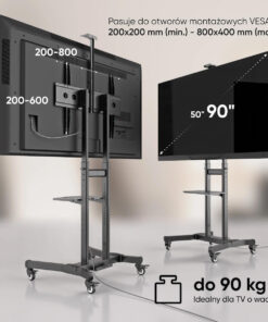 Onkron Βάση Τηλεόρασης Δαπέδου έως 90" και 90kg Μαύρο