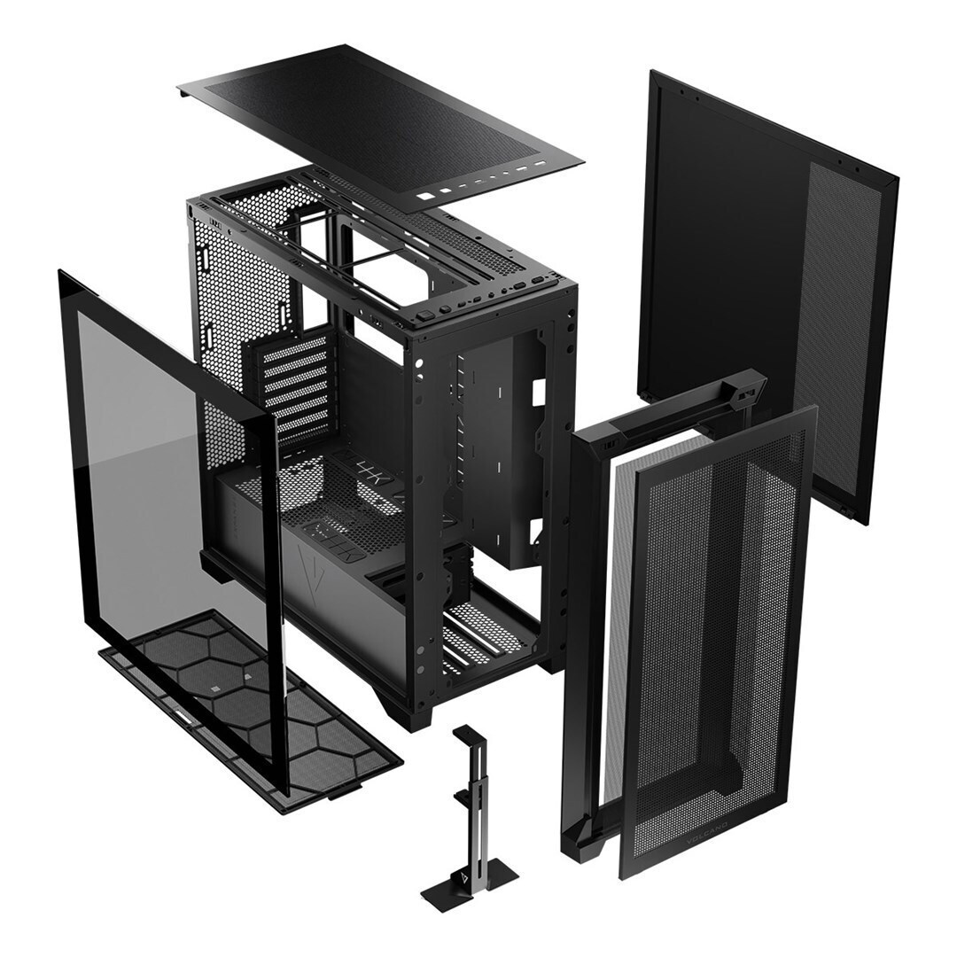 Modecom Volcano Expanse S Midi Tower Κουτί Υπολογιστή με Πλαϊνό Παράθυρο Μαύρο - Image 4