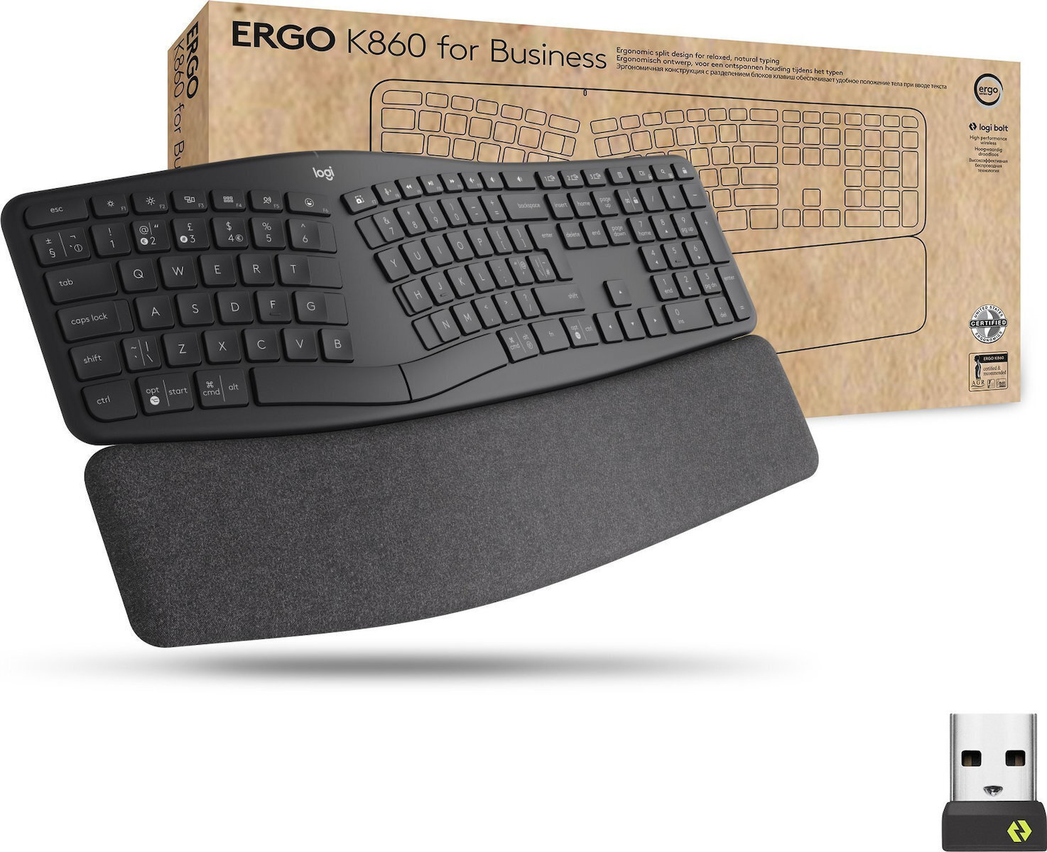 Logitech Ergo K860 Ασύρματο Πληκτρολόγιο Αγγλικό US - Image 2