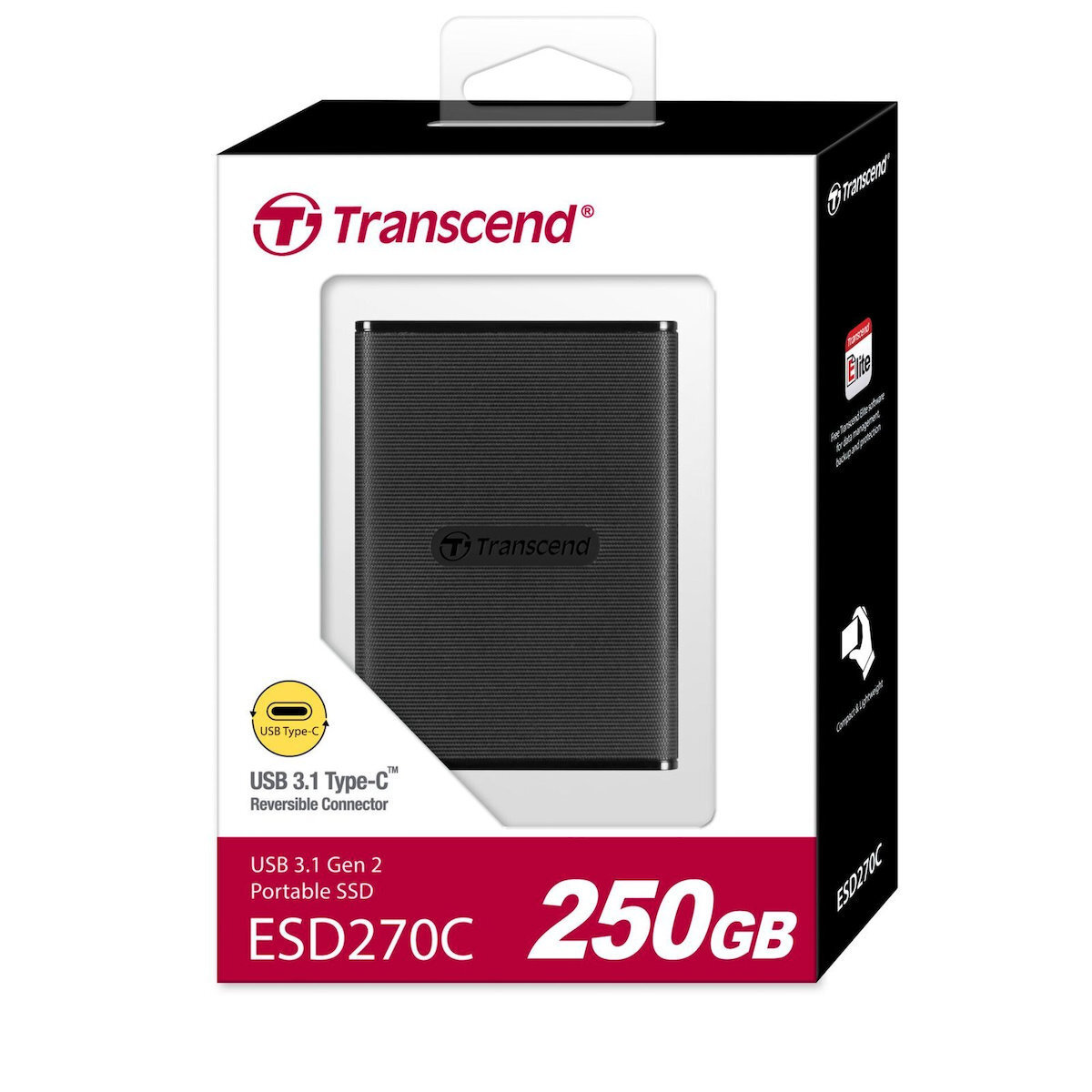 Transcend ESD270C USB 3.1 / USB-C Εξωτερικός SSD 250GB 2.5" Μαύρο - Image 12