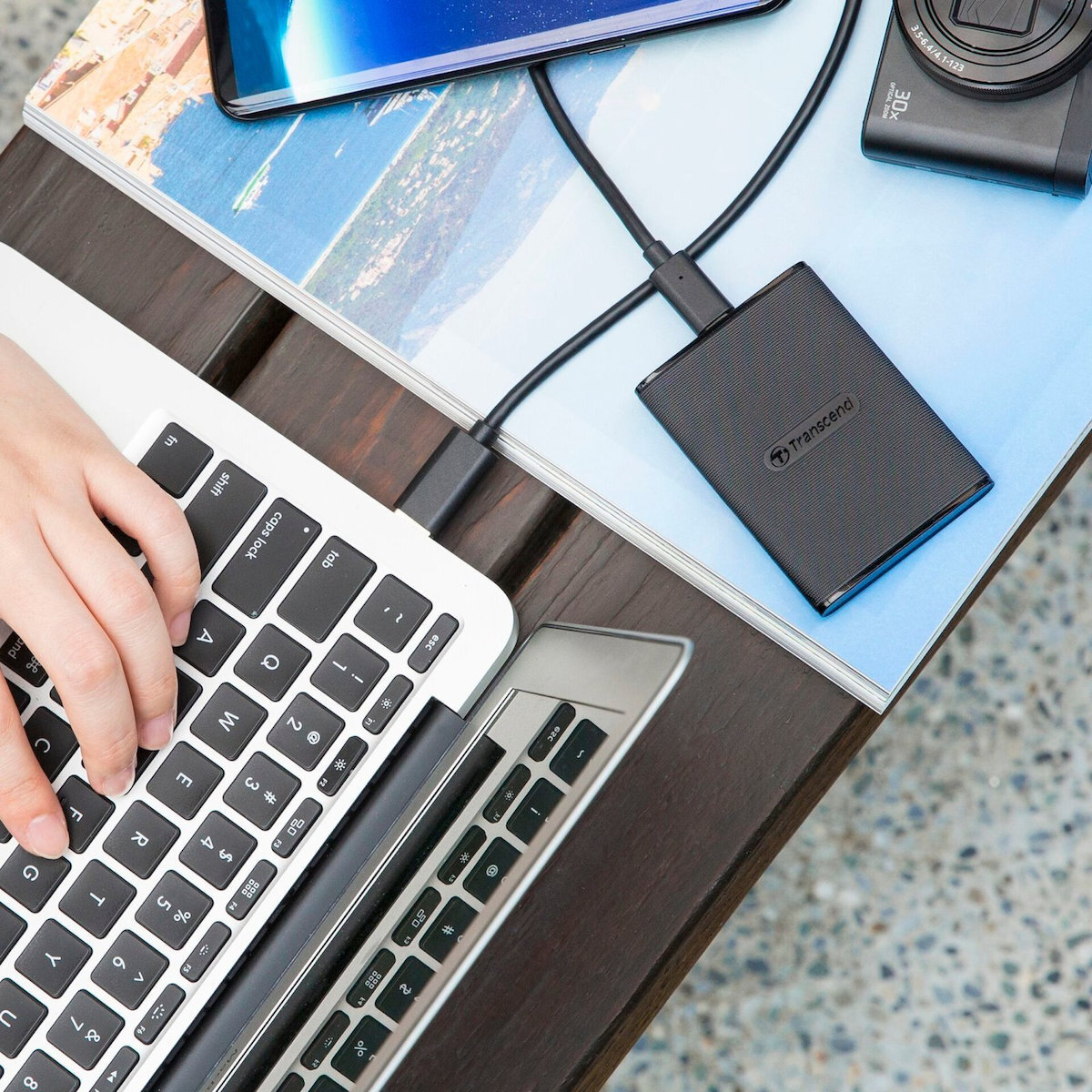 Transcend ESD270C USB 3.1 / USB-C Εξωτερικός SSD 250GB 2.5" Μαύρο - Image 7
