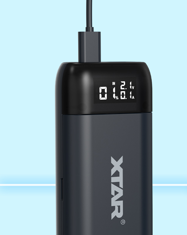 XTAR PB2SL USB Φορτιστής 2 Μπαταριών Li-ion Μεγέθους 18650/21700 - Image 2