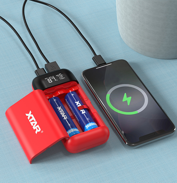 XTAR PB2SL USB Φορτιστής 2 Μπαταριών Li-ion Μεγέθους 18650/21700 - Image 3