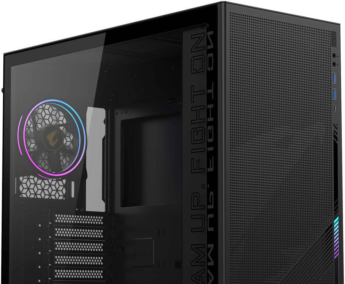 Gigabyte Aorus C400 Glass Midi Tower Κουτί Υπολογιστή με Πλαϊνό Παράθυρο και RGB Φωτισμό Μαύρο - Image 3