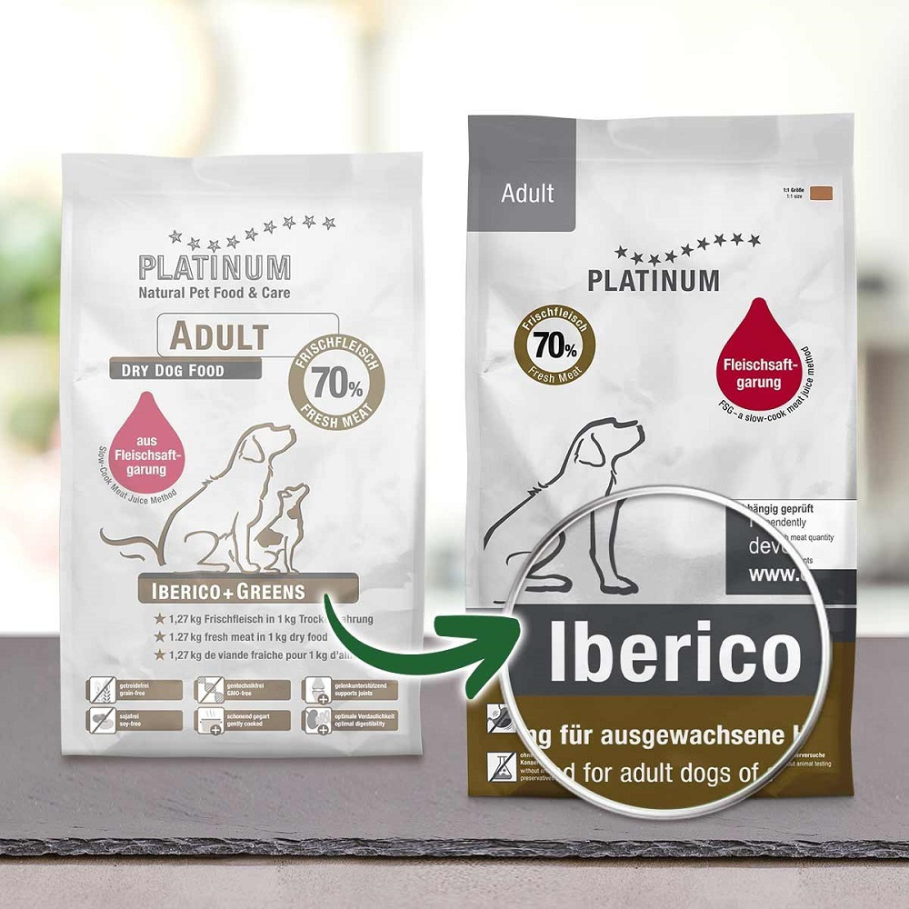 Platinum Pet Food & Care Iberico & Greens 15kg Ξηρά Τροφή χωρίς Σιτηρά & Γλουτένη για Ενήλικους Στειρωμένους Σκύλους με Κρέας - Image 4