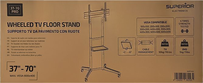 Superior Electronics 188-0077 Βάση Τηλεόρασης Τοίχου έως 70" και 50kg Μαύρο - Image 3
