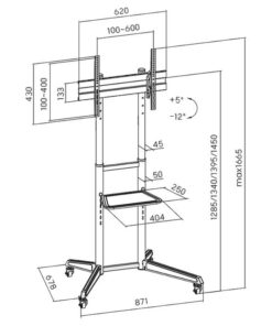 Alternative view of Superior Electronics 188-0077 Βάση Τηλεόρασης Τοίχου έως 70" και 50kg Μαύρο