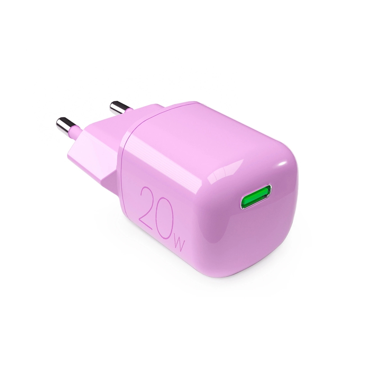 Puro Φορτιστής Χωρίς Καλώδιο GaN με Θύρα USB-C 20W Power Delivery Ροζ (PUFCMTCUSBC20WGPINK)