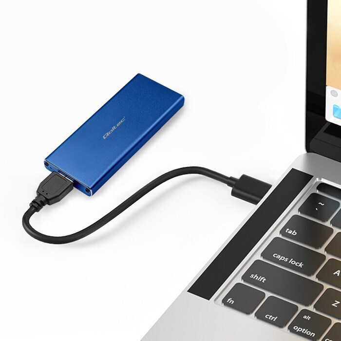 Qoltec Θήκη για Σκληρό Δίσκο M.2 SATA III με σύνδεση USB 3.0 σε Μπλε χρώμα 51832 - Image 9