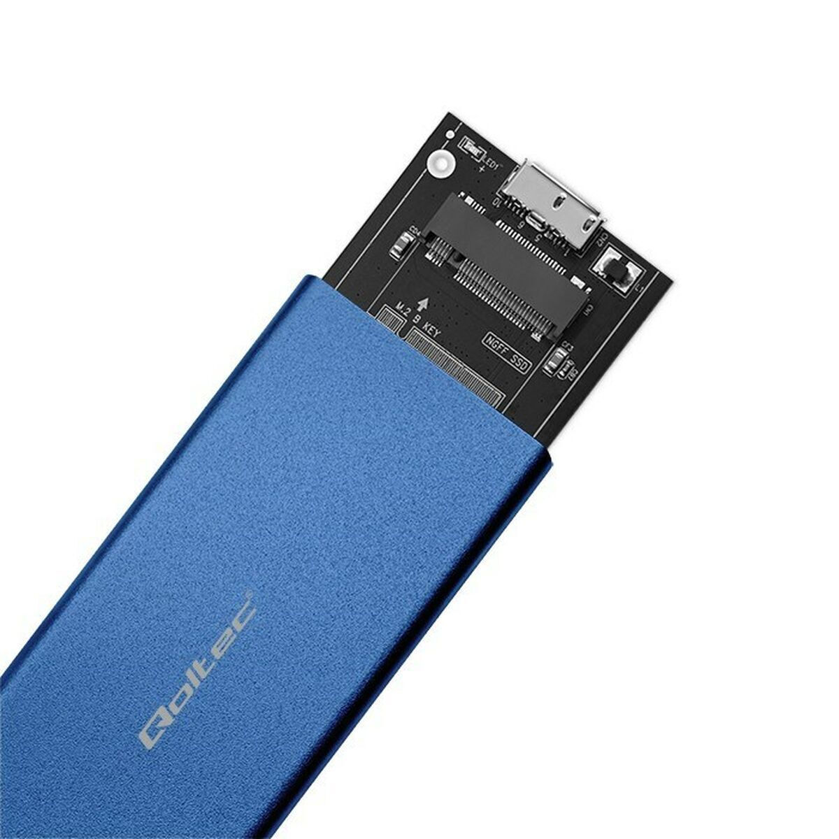 Qoltec Θήκη για Σκληρό Δίσκο M.2 SATA III με σύνδεση USB 3.0 σε Μπλε χρώμα 51832 - Image 3