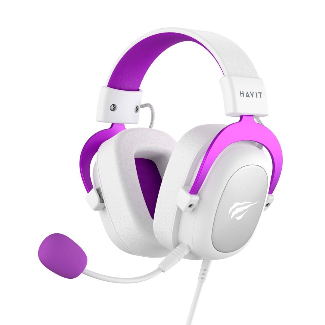 Havit H2002D Over Ear Gaming Headset με σύνδεση 3.5mm Μωβ - Image 2