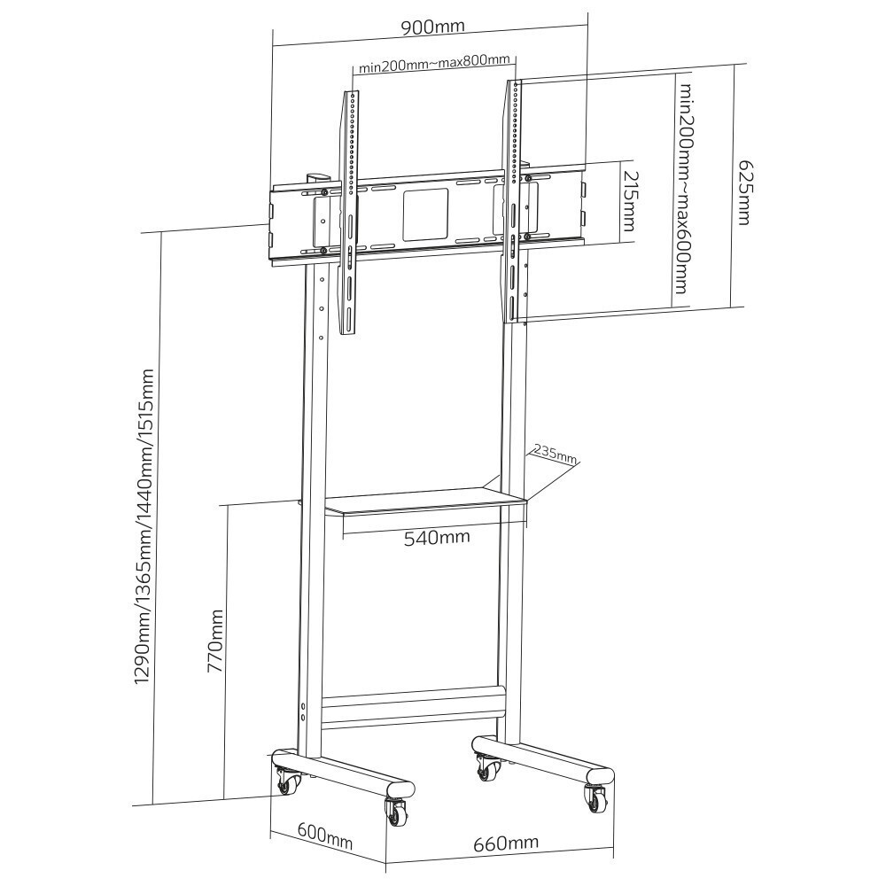 Techly ICA-TR74 Βάση Τηλεόρασης Δαπέδου έως 90" και 70kg - Image 6