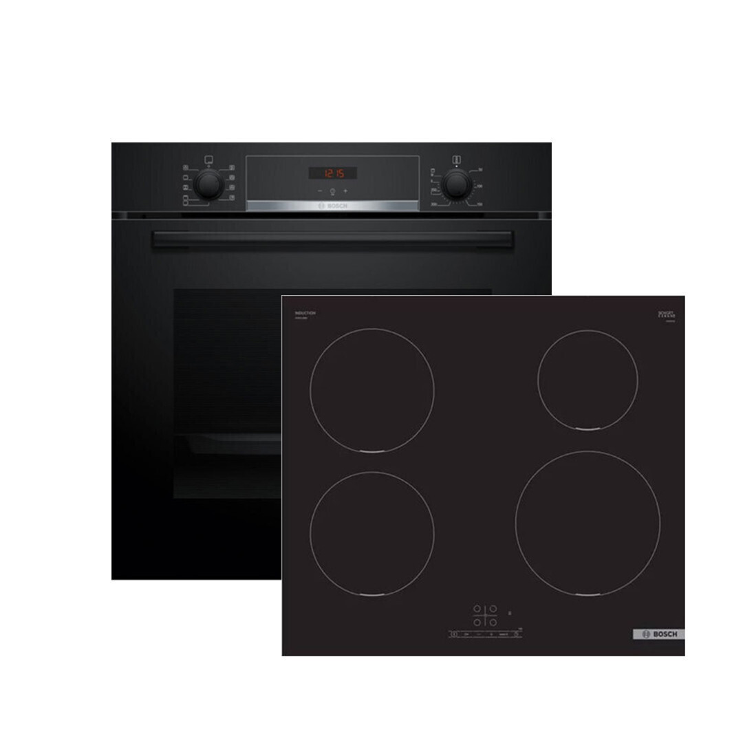 Bosch HBA514BB3 + PUE611BB5E HBA514BB3 Φούρνος άνω Πάγκου 71lt με Κεραμικές Εστίες Π59.4εκ. Μαύρος